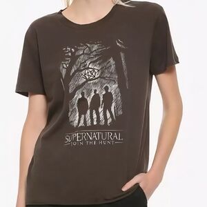 NEW!  Supernatural Sketched Silhouettes  T-Shirt,  -Brown, XSMALL